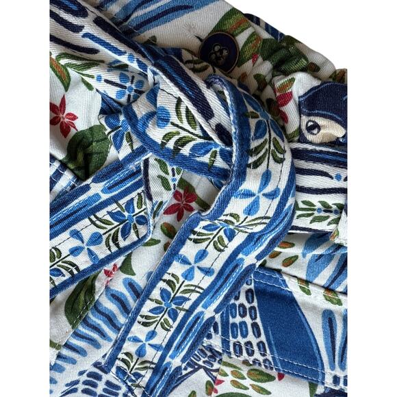 FARM Rio High Waist Shorts in Blue Tropical Print Size XSmall - Picture 4 of 7